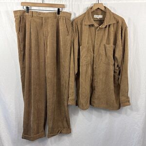 Inserch Camel Tan Corduroy Shirt Pants Set Mens XL/38 Fall Classic